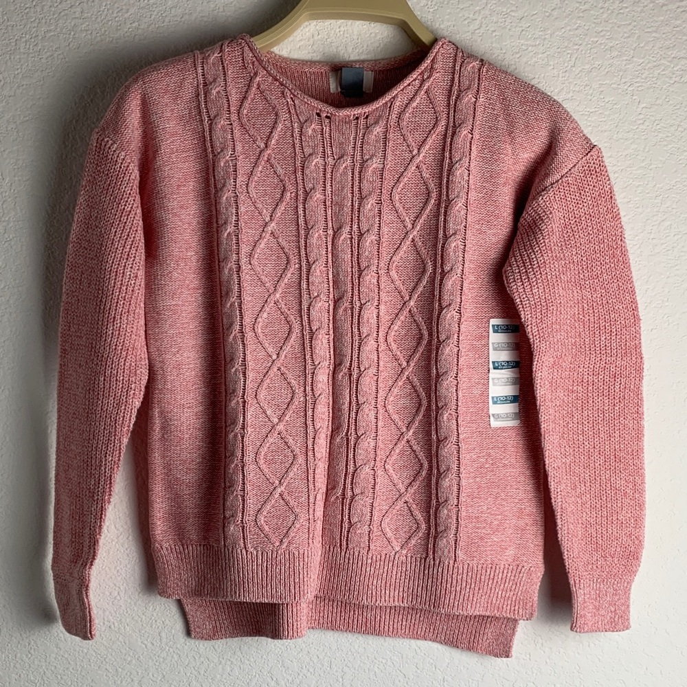 Old Navy Kids Cable Knit Sweater in Soft Pink Blush
